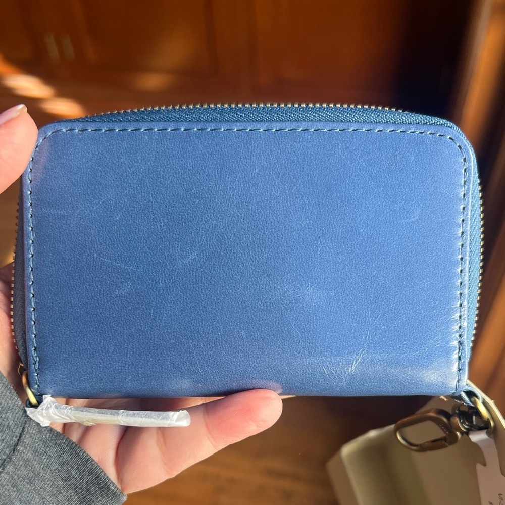 HOBO Move Genuine Leather Womens Mini Wallet Atlantis Blue One Size - Picture 2 of 5